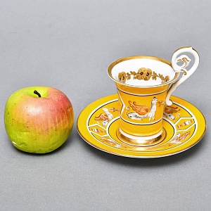 Антикварная Кофейная пара «Гриффоны», Фарфор Dressel & Kister Passau Германия, 1900 - 1922 годы. 