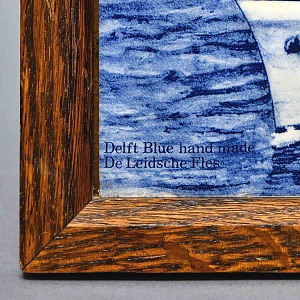 Фарфоровое Панно - Картина «Корабль Nieuw Amsterdam», De Leidsche Fles, Голландия середина ХХ века.