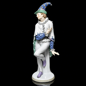 Антикварная Фарфоровая статуэтка Арт Деко «ШУТ», Karl Ens Германия, первая половина ХХ века. 