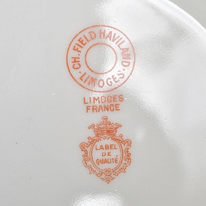 Набор для подачи и сервировки - 3 предмета, "Незабудки" Фарфор Haviland Франция, первая половина ХХ века.