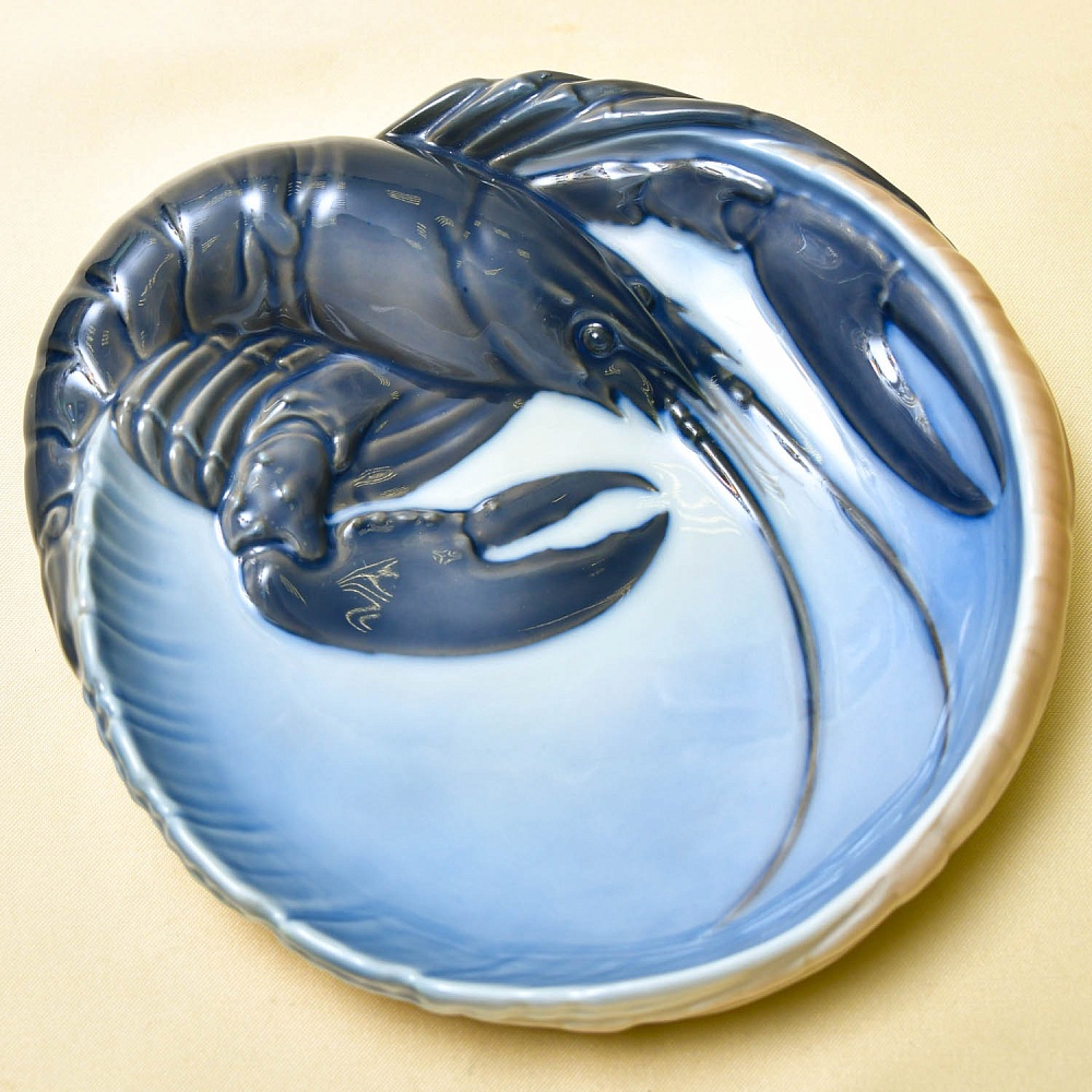 Антикварное Блюдо для морепродуктов «РАК», Фарфор Royal Copenhagen Дания, 1923 год.
