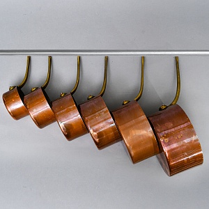 Винтажный Набор - 6-ть Ковшиков - Сотейников разных размеров, Медь, Франция, 70 -е годы ХХ века! 