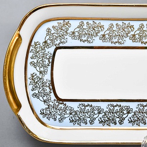 Набор для подачи и сервировки - 3 предмета, "Незабудки" Фарфор Haviland Франция, первая половина ХХ века.