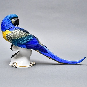 Коллекционная Фарфоровая статуэтка «Попугай Сине-Желтый АРА», ROSENTHAL Германия - 1936 год. 