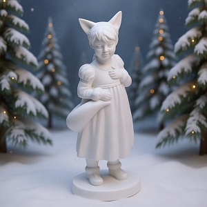Коллекционная Авторская Статуэтка «Моя Лисичка» из серии «Детский Утренник», фарфор ИФЗ, Россия.