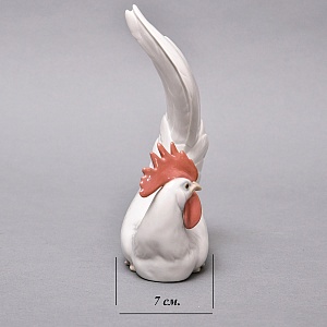 Коллекционная Фарфоровая статуэтка «Белый Петух», Lladro Испания, 1969 - 1979 годы. 