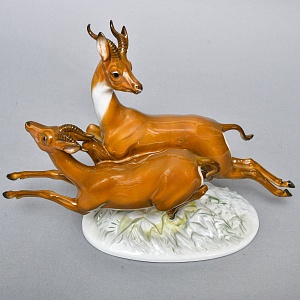 Коллекционная Фарфоровая статуэтка «Бегущие газели», ROSENTHAL Германия - 1936 год. 