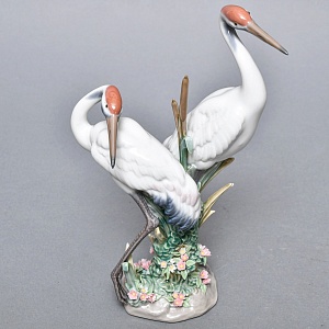Коллекционная Фарфоровая статуэтка «Птицы. Пара журавлей», Lladro Испания. 
