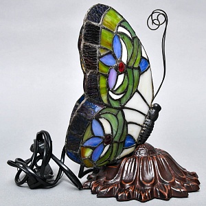 Электрическая Лампа - Светильник - Ночник «Бабочка Тиффани» Ар-Нуво, США конец ХХ века.. 