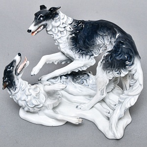 Коллекционная Фарфоровая статуэтка «Охотничьи собаки. Две Борзые», ROSENTHAL Германия.