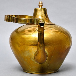 Большой Антикварный Латунный Чайник на 5 литров, Франция, начало ХХ века.