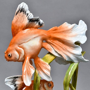 Коллекционная Фарфоровая статуэтка «Две золотые рыбки», ROSENTHAL Германия, 1974 - 1982 годы.