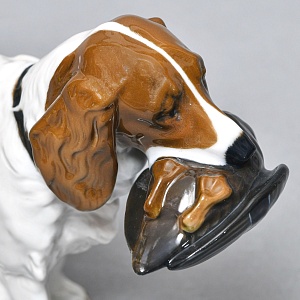 Коллекционная статуэтка «ОХОТНИЧЬЯ СОБАКА. Спрингер-спаниель с уткой», Фарфор ROSENTHAL Германия. 