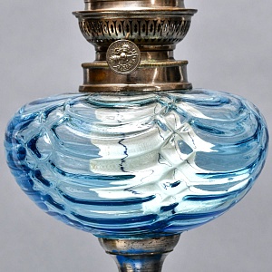 Старинная Керосиновая Лампа «Цветущий Аквамарин», Kosmos - Brenner, Франция начало ХХ века.