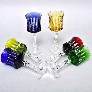 Бокалы для Вина Цветной Хрусталь DOROTHEENHUTTE Германия -70 гг. 