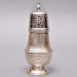 Винтажная Металлическая Баночка - Емкость - Флакон для сахарной пудры, Silverplated Англия 50гг.