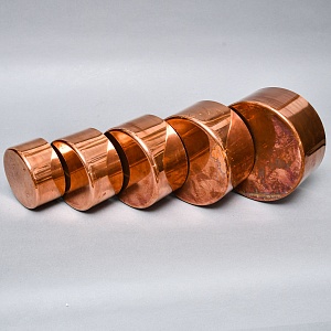 Винтажный Набор из 5-ти Медных Ковшиков разных размеров Франция, 70-е годы ХХ века!