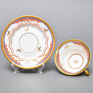 Антикварная Фарфоровая Кофейная пара в стиле Шинуазри, ROSENTHAL Германия, 1891 - 1906 годы. 