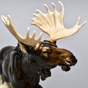 Коллекционная Фарфоровая статуэтка «Охота. Бегущий лось», Hutschenreuther Германия.