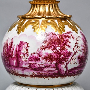 Электрическая Настольная Фарфоровая Лампа - Светильник, Giulia Mangani Италия, середина ХХ века. 