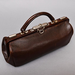 Старинная Дорожная Сумка - Саквояж, кожа, Западная Германия начало ХХ века.