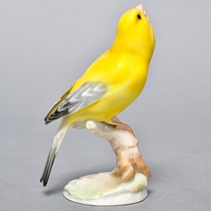 Коллекционная Фарфоровая статуэтка «Птица. Канарейка», Hutschenreuther Германия, середина ХХ века.