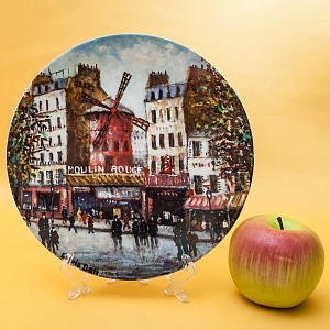 Коллекционная Тарелка «Париж - Мулен Руж» Фарфор, Лимож, Limoges, Франция.