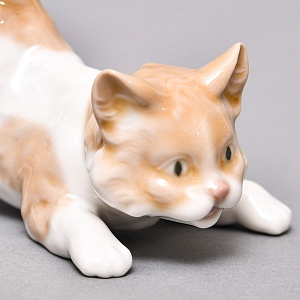 Коллекционная Фарфоровая статуэтка «Кошка - Игривый котенок», Lladro Испания. 