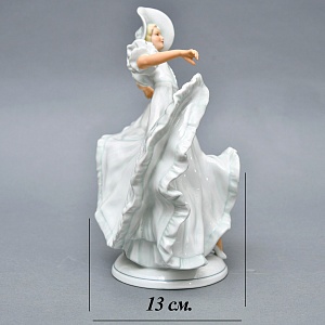  Коллекционная Фарфоровая статуэтка «Танцовщица в пышном платье», Schau Bach Kunst Германия.