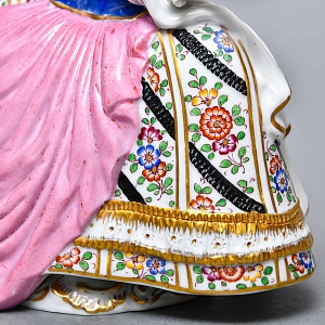 Антикварная статуэтка «Дама - Королевский прием», Фарфор SITZENDORF Германия, 1884 - 1902 годы.