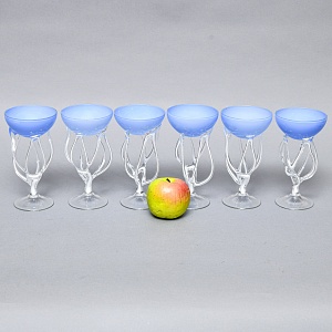 Авторские Стеклянные Фужеры для шампанского - Креманки, Италия вторая половина ХХ века.