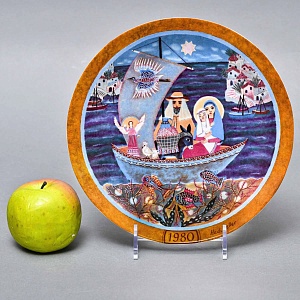 Коллекционная Фарфоровая тарелка - блюдо «Бегство в Египет», Königszelt Bavaria Германия - 1980 год. 