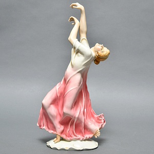Редкость!!! Большая Фарфоровая Статуэтка «Айседора Дункан», Карл Энс / Karl Ens,  Германия, 30-е гг.