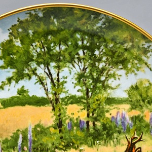 Коллекционная Фарфоровая Тарелка - Блюдо «Дикая Природа. Косули», KAISER Германия.