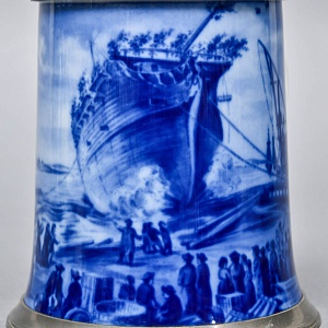 Коллекционная Пивная Кружка «Спуск Корабля на воду», фарфор, Berlin Design Германия -1980 год.