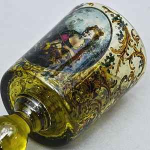 Антикварный Стеклянный Бокал - Кубок для Вина «Дама и её юный Кавалер», Германия конец XIX века. 