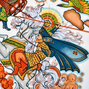 Коллекционное Блюдо - Тарелка «Мифы, сказания. Чингисхан - Завоеватель» Фарфор, Hutschenreuther Германия. 