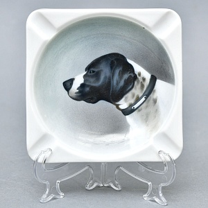 Антикварная Фарфоровая Пепельница «Охотничья собака», Kaestner Saxonia, Германия -20 гг. 