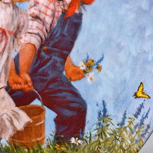 Коллекционная Фарфоровая Тарелка «Джек и Джилл. На прогулке», RECO США -1986 год. 