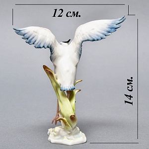Коллекционная Фарфоровая Статуэтка «Птица - Взлетающая Цапля», Hutschenreuther, Германия -1970 год.