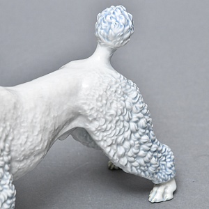 Коллекционная Фарфоровая статуэтка «Собака. ПУДЕЛЬ в зеленом ошейнике», ROSENTHAL Германия.