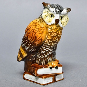 Коллекционная Фарфоровая статуэтка «МУДРАЯ СОВА», Карл Энс / Karl Ens Германия, начало ХХ века. 