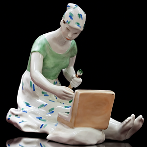 Редкая! Коллекционная Авторская Фарфоровая статуэтка «На Этюдах», ДФЗ - Дулево, СССР 50 гг. 