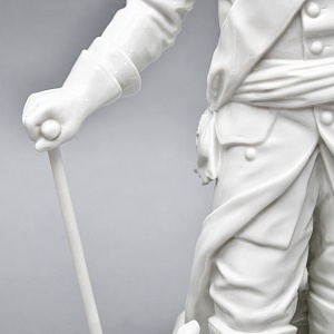 Антикварная Фарфоровая статуэтка «Старый Фриц. Король Пруссии Фридрих II с собаками»,  Volkstedt Германия.