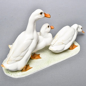 Большая Коллекционная Фарфоровая статуэтка «Три белые утки», Hutschenreuther Германия.