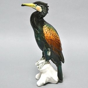 Редкость!  Птица - Большая Фарфоровая статуэтка «Баклан» Карл Энс / Karl Ens, Германия -50 гг.