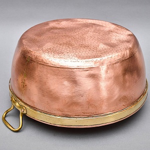 Винтажный Медный Таз на 16-ть литров в латунном окладе, Франция - первая половина ХХ века. 