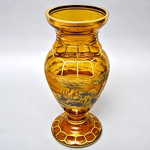 Большая Авторская Коллекционная Ваза «Свидание», Хрусталь OERTEL & Co, Богемия.