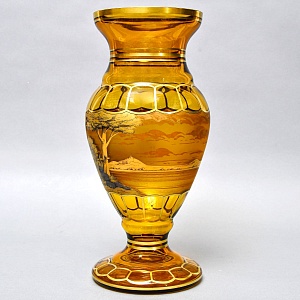 Большая Авторская Коллекционная Ваза «Свидание», Хрусталь OERTEL & Co, Богемия.