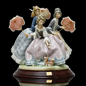 Редкость! Большая Фарфоровая статуэтка «ТРИ СЕСТРЫ», Lladro Испания, 1986 год.